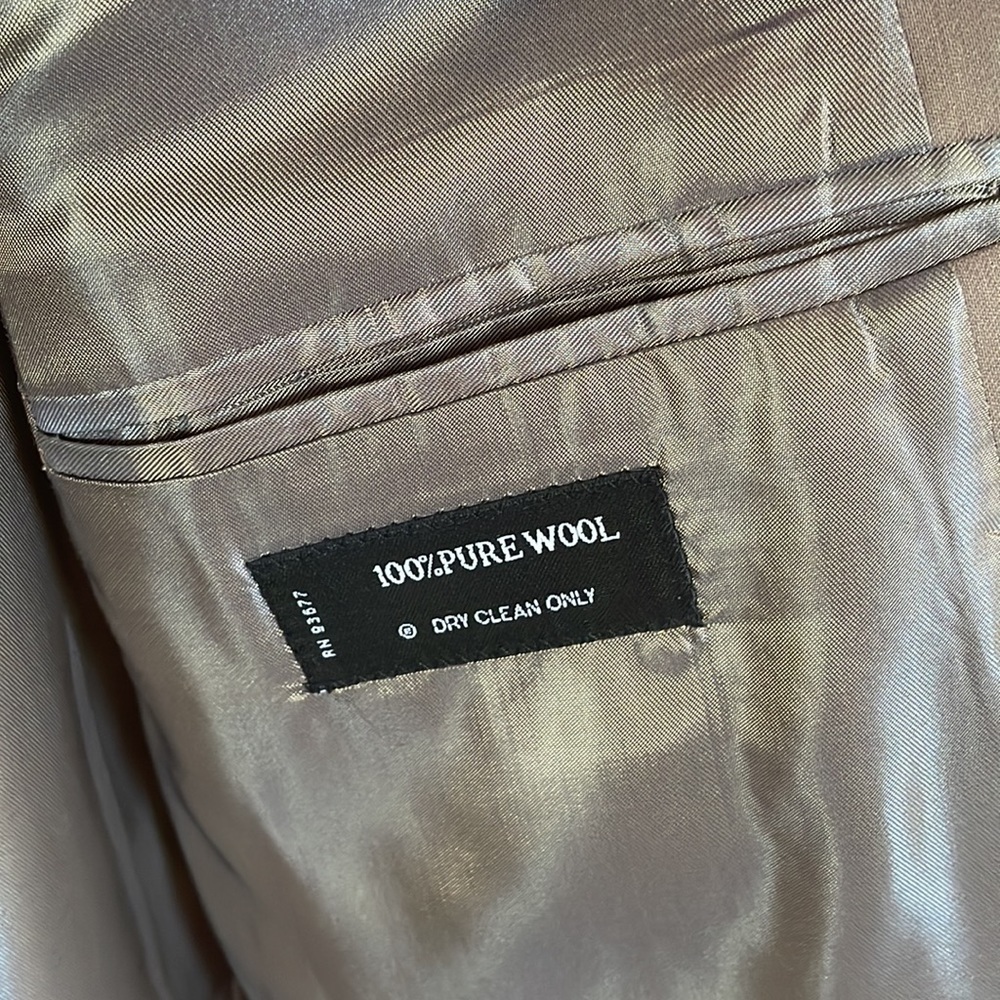 J. FERRAR MENS 100% wool suit JACKET Made in Italy taupe neutral 46R NWOT - Picture 5 of 16